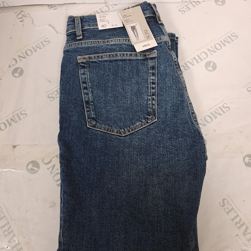 MNG SLIM HIGH WAISTED DENIM JEANS SIZE 12