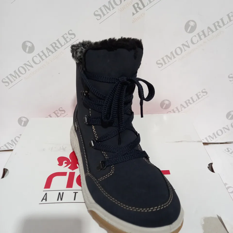 BOXED RIEKER ANTISTRESS NAVY HIKING BOOT - SIZE 6