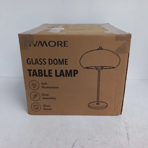 BOXED LIVMORE GLASS DOME TABLE LAMP