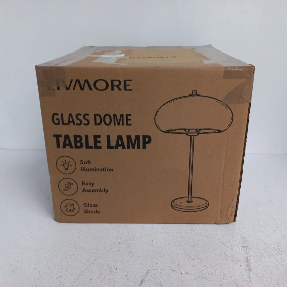 BOXED LIVMORE GLASS DOME TABLE LAMP