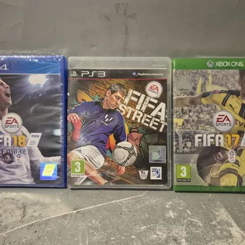 5 X ASSORTED VIDEO GAMES FOR VARIOUS PLATFORMS TO INCLUDE FIFA STREET. FIFA 17, AND FIFA 18