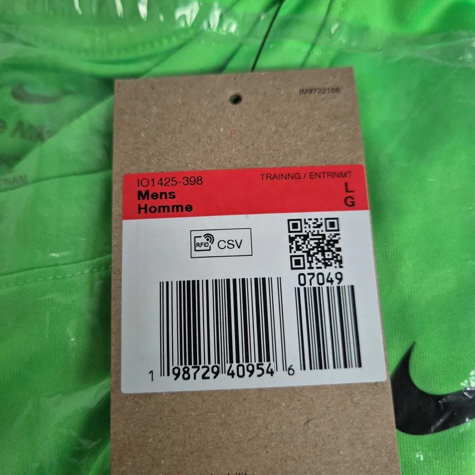 NIKE DRI-FIT MEN'S T-SHIRT – NEON GREEN, SIZE L
