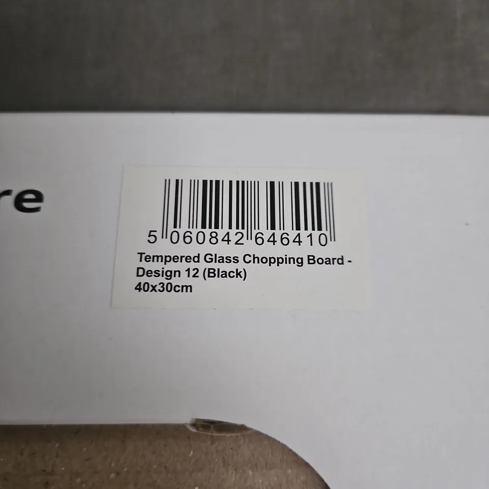 PAGNANNO TEMPERED GLASS CHOPPING BOARD – DESIGN 12 (BLACK), 40X30CM