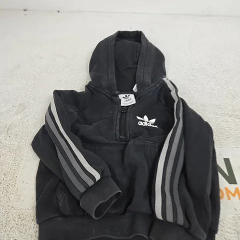 ADIDAS KIDS' ZIP HOODIE – BLACK, UK 18-24M 