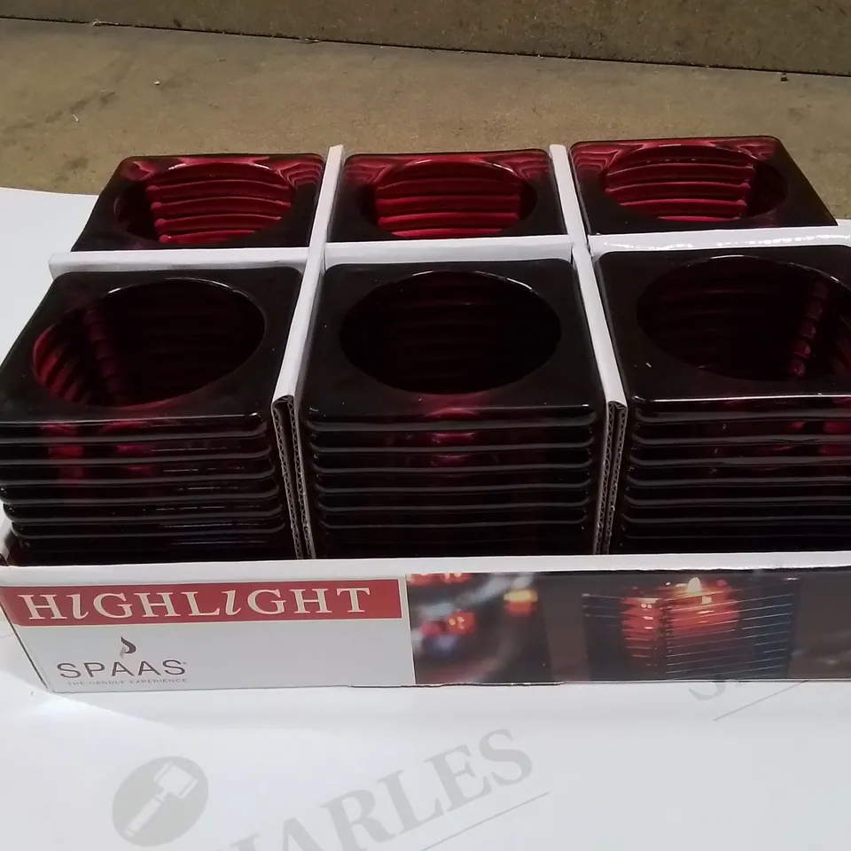 SET OF 6 RED CANDLE HOLDERS