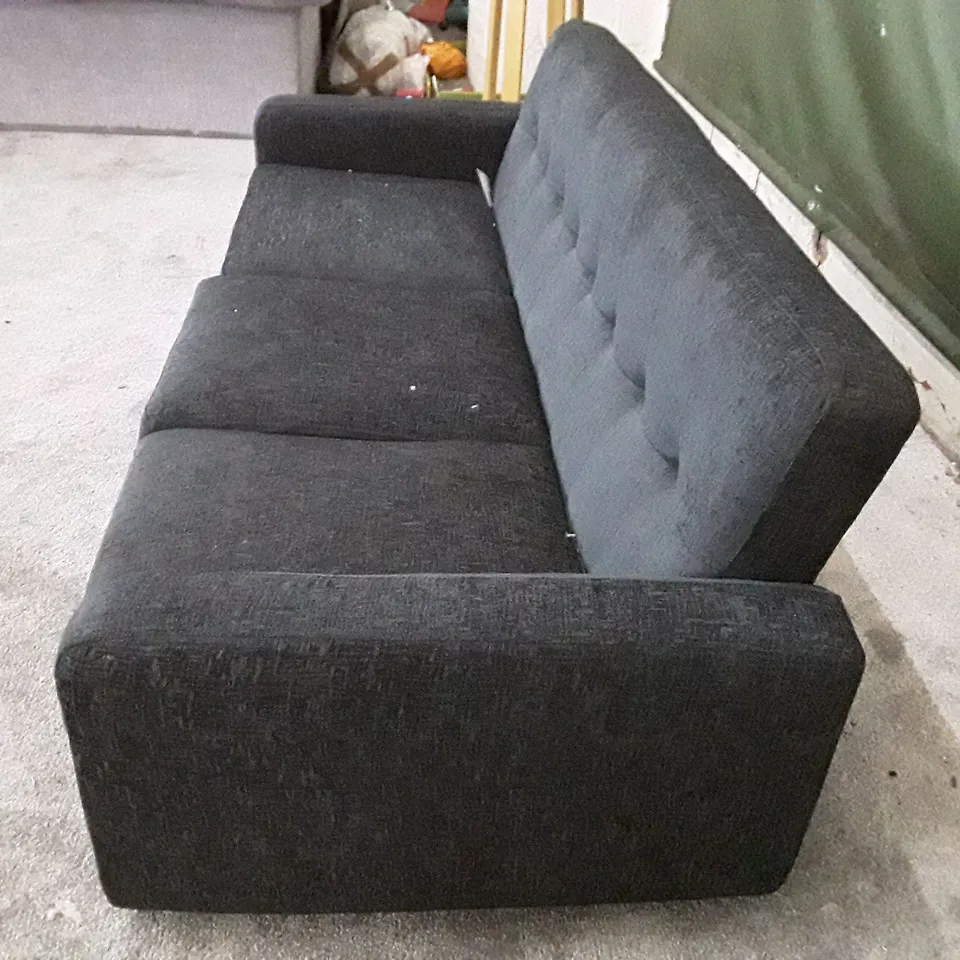 QUALITY DESIGNER OSLO 3 SEATER SOFA DARK GREY FABRIC