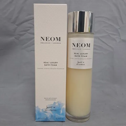 NEOM ORGANICS LONDON REAL LUXURY BATH FOAM - LAVENDER, JASMINE & BRAZILIAN ROSEWOOD - 200ML