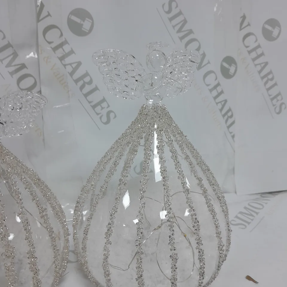 OUTLET JM BY JULIEN MACDONALD SET OF 3 PRE-LIT GLASS ANGELS
