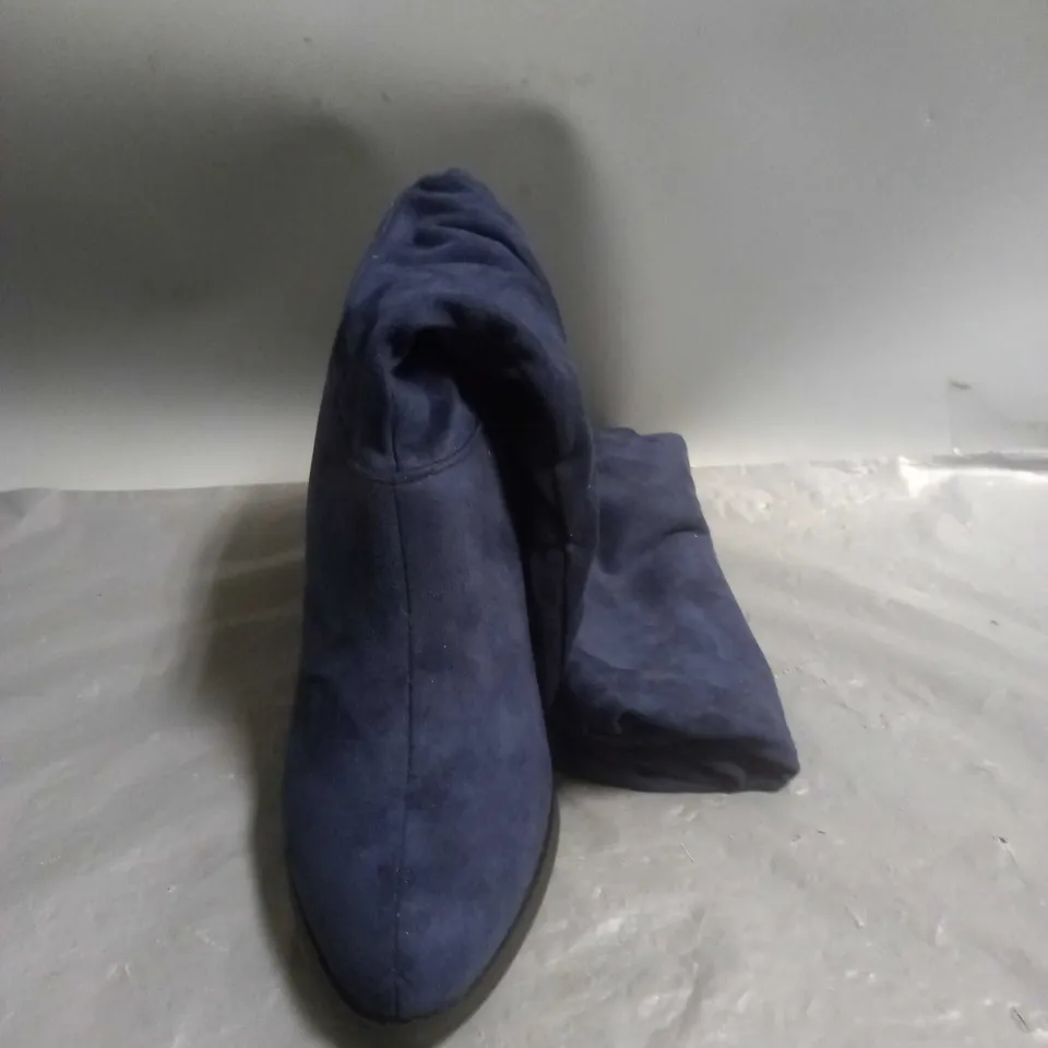 LADIES SUEDE THIGH HIGH BOOTS BLUE SIZE EU 41 UNBRANDED