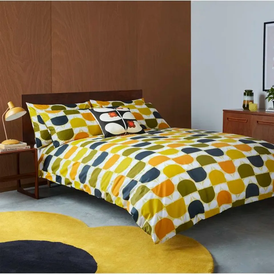 BAGGED BLOCK STEM YELLOW/BLUE/BROWN 200 TV DUVET SET // SIZE UNSPECIFIED 