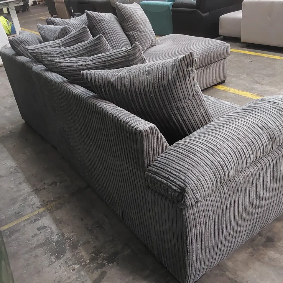 AMALFI RIGHT HAND SCATTER BACK FABRIC CORNER CHAISE SOFA - CHARCOAL  RRP £999