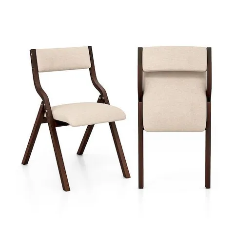 BOXED FOLDABLE DINING ROOM WOODEN CHAIR COFFEE 2PCS