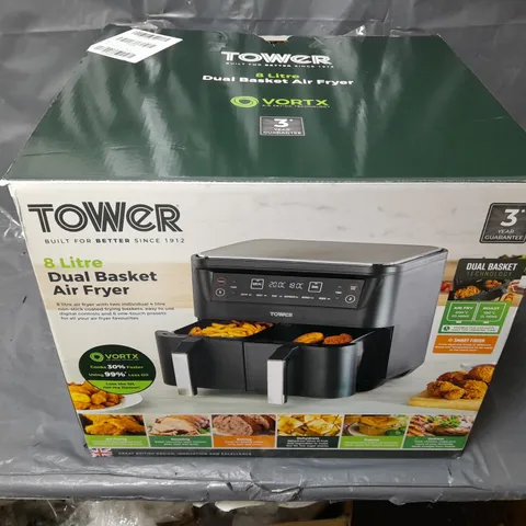 TOWER VORTX DUAL BASKET AIR FRYER 8L - BLACK