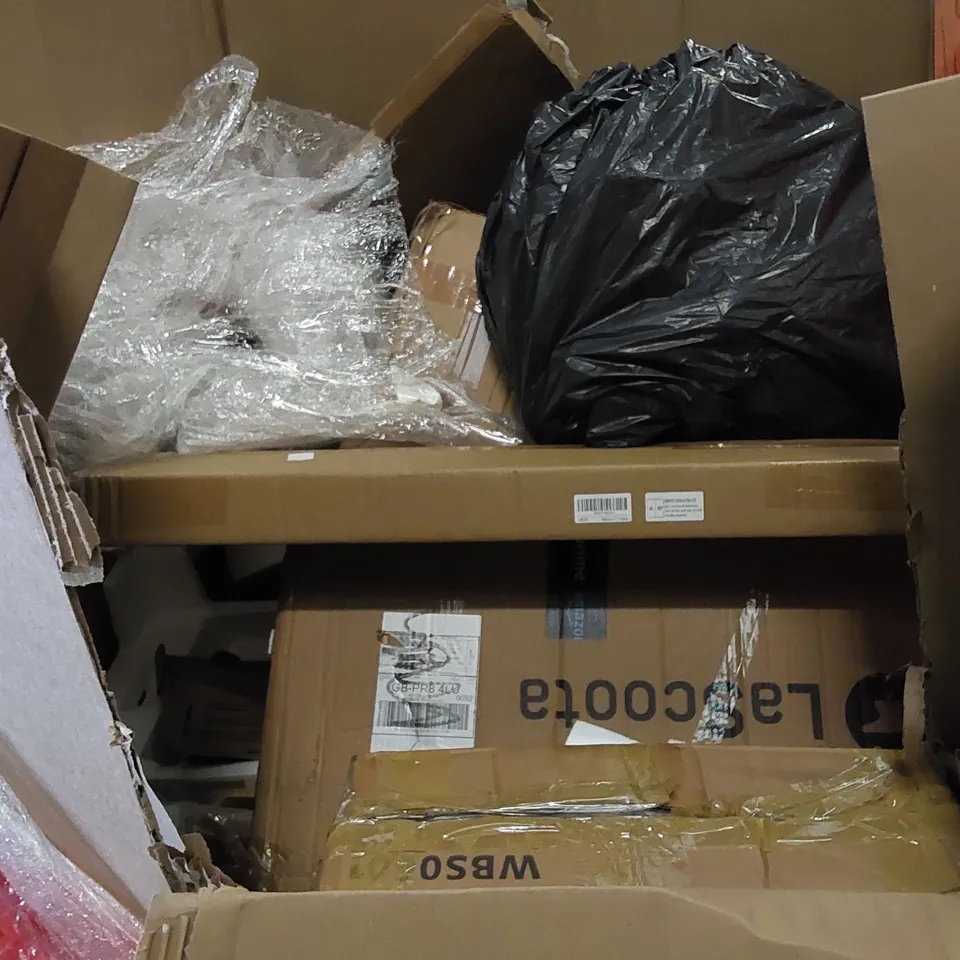 PALLET TO CONTAIN ASSORTED HOUSEHOLD PRODUCTS. INCLUDES SMART MOON LIGHT, AUCMA STAND MIXER, RETRACTABLE BABY GATE, JACKET ETC 