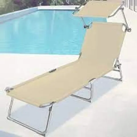 BOXED KINNARD RECLINING SUN LOUNGER - BEIGE (1 BOX)