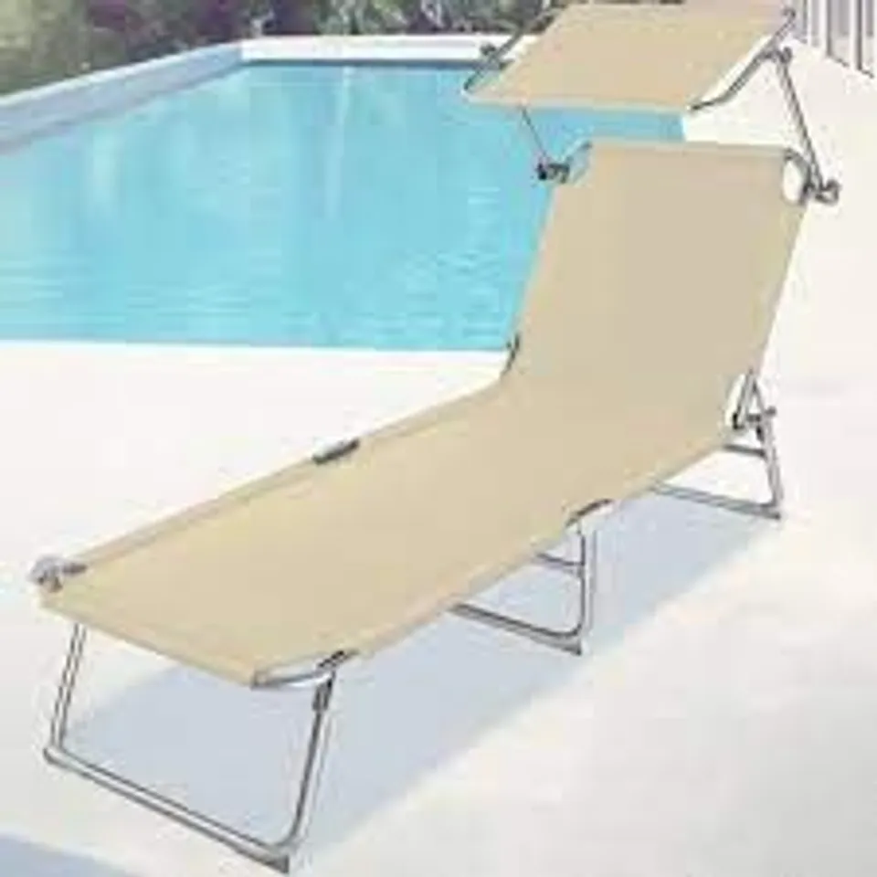 BOXED KINNARD RECLINING SUN LOUNGER - BEIGE (1 BOX)