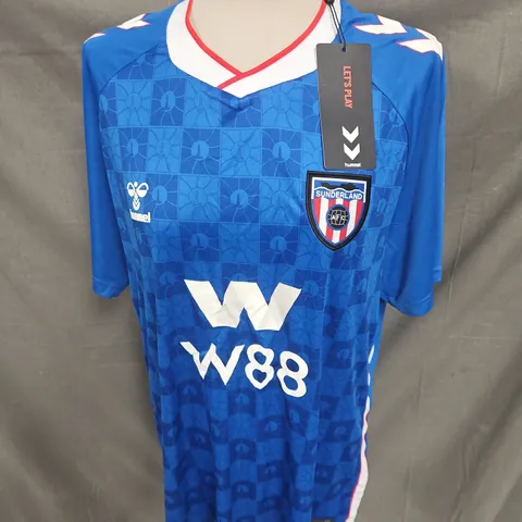HUMMEL  SUNDERLAND 25-26 AWAY JERSEY UNSPONSORED ADULT IN BLUE MULTI SIZE XL