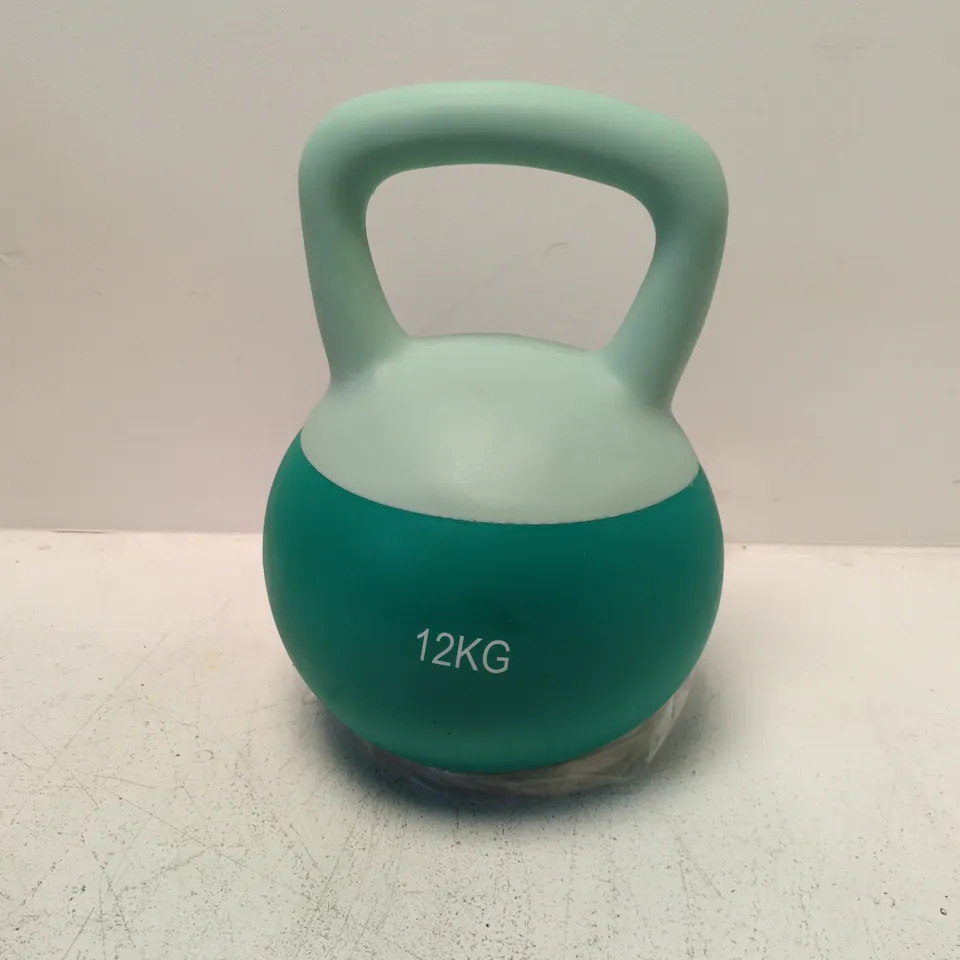 KETTLEBELL 12KG – GREEN BODY WITH WHITE HANDLE