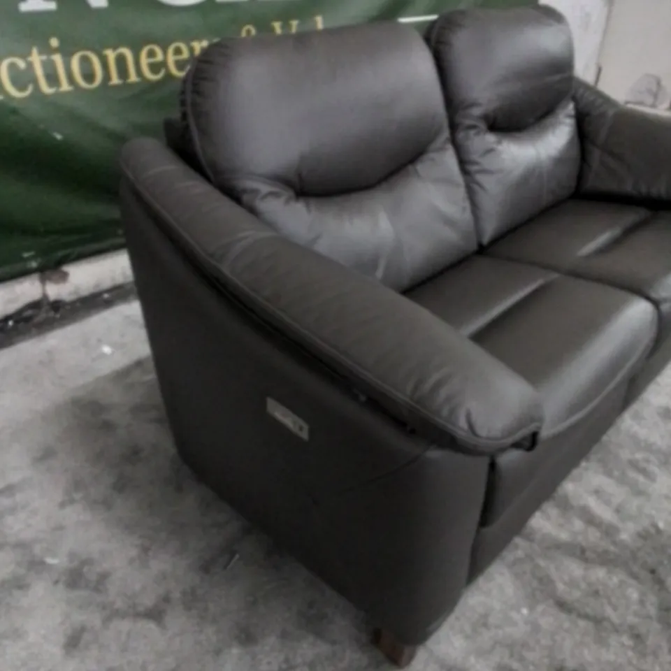 DESIGNER G PLAN MADE JACKSON CAMBRIDGE EARTH LEATHER ELECTRIC RECLINING THREE SEATER SOFA