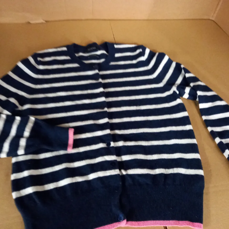 M&S AUTOGRAPH STRIPED CASKMERE CARDIGAN - 12