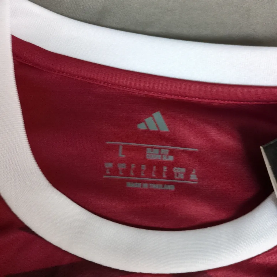 ADIDAS QATAR FA FOOTBALL JERSEY – RED, UK L, NR 18 'EL NINO' (OFFICIAL LICENSED PRODUCT)