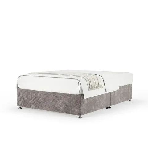 BAGGED LUXURY UNIVERSAL CHENILLE 3' SINGLE DIVAN BASE - DOVE GREY