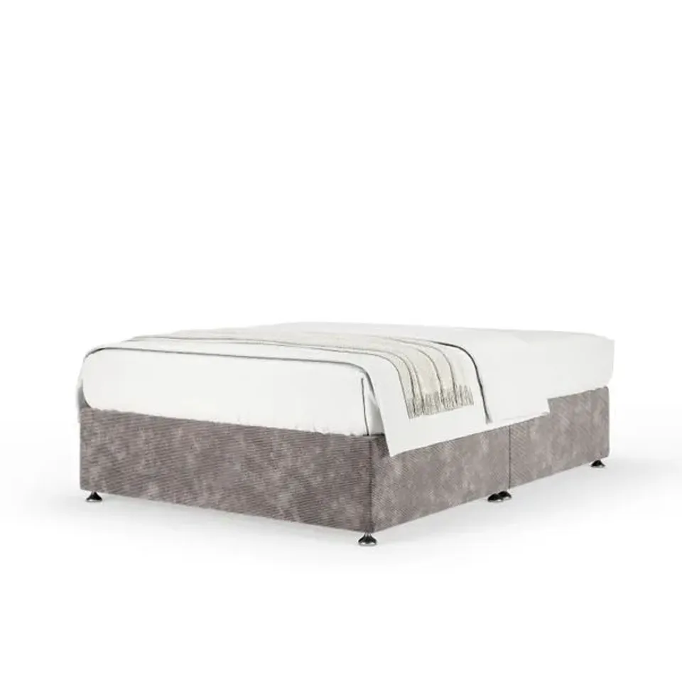 BAGGED LUXURY UNIVERSAL CHENILLE 3' SINGLE DIVAN BASE - DOVE GREY