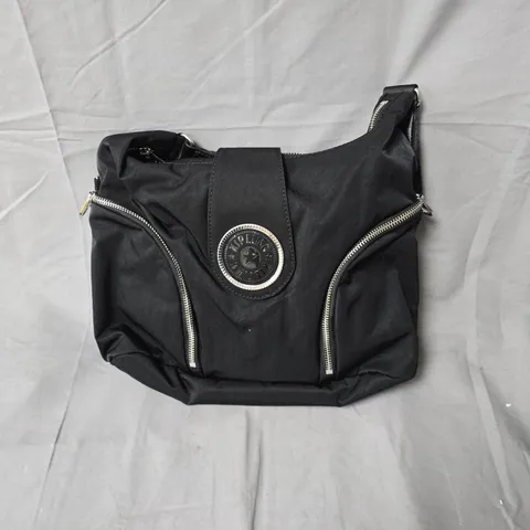 KIPLING BLACK NYLON CROSSBODY BAG WITH LOGO PATCH