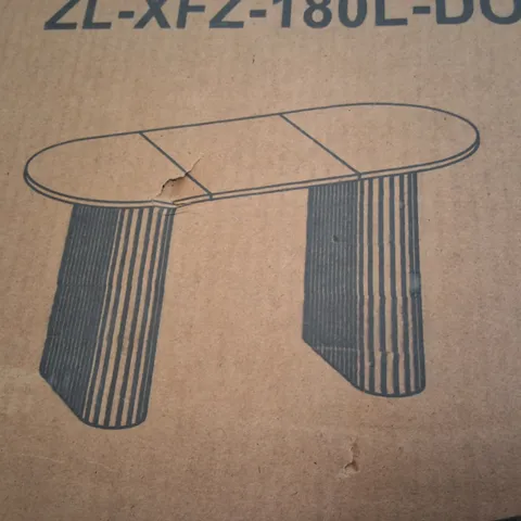 BOXED EXTENDABLE DINING TABLE - BROWN (2 BOXES)