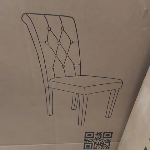 BOXED SET OF 2 FABRIC UPHOLSTERED DINING CHAIRS - DARK BROWN (1 BOX)