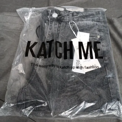 BAGGED KATCH ME WIDE LEG WOMEN'S DENIM JEANS – GREY, EU 36 (UK 8)