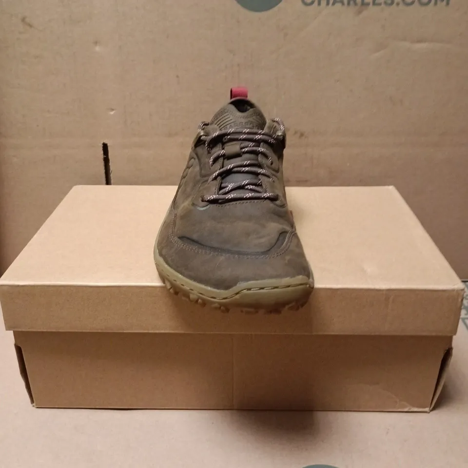 VIVO BAREFOOT TRACKER SHOES – GREY LEATHER UPPER, RUGGED LUG SOLE SIZE 6