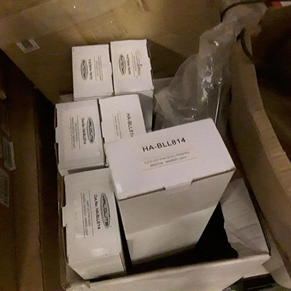 PALLET OF BRAND NEW HOMEWARE STOCK INCLUDING WINDOW MIRROR LIGHT, FIRELIGHT SYSTEM & KITCHEN LIGHTS