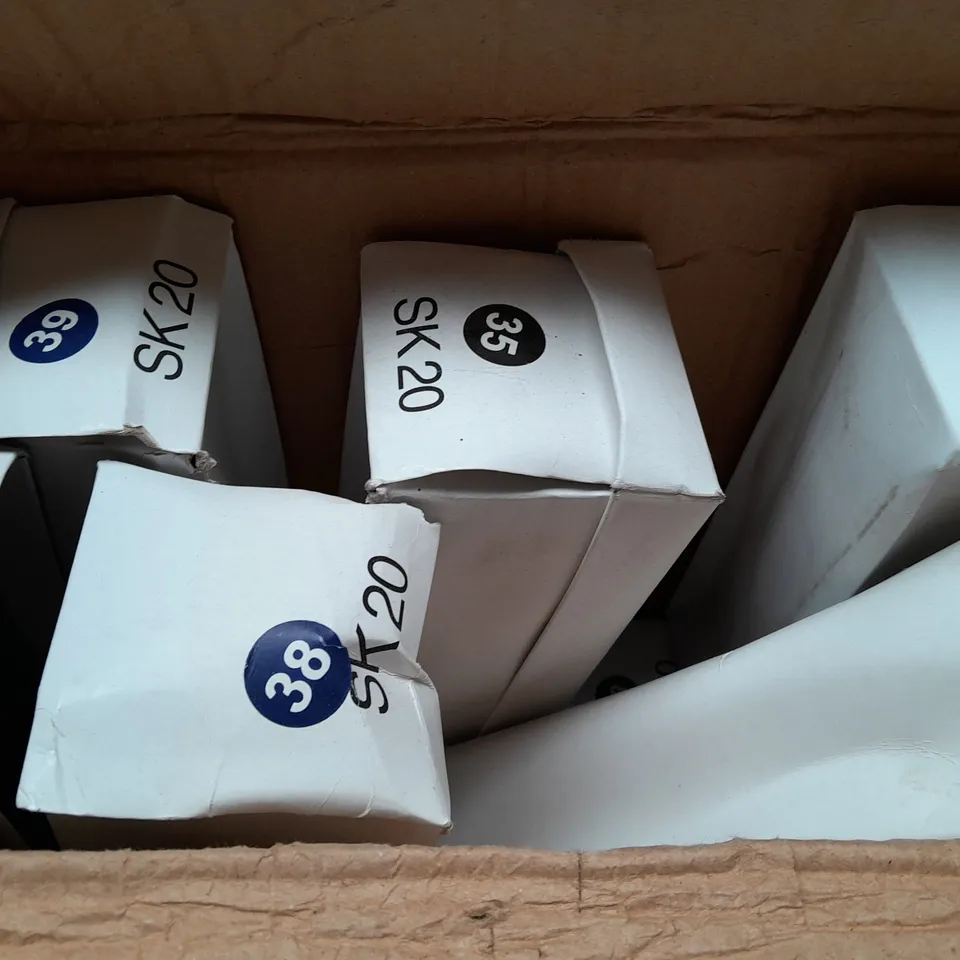 BOX OF APPROX 10 ASSORTED SHOES IN VARIOUS SIZES & COLOURS 