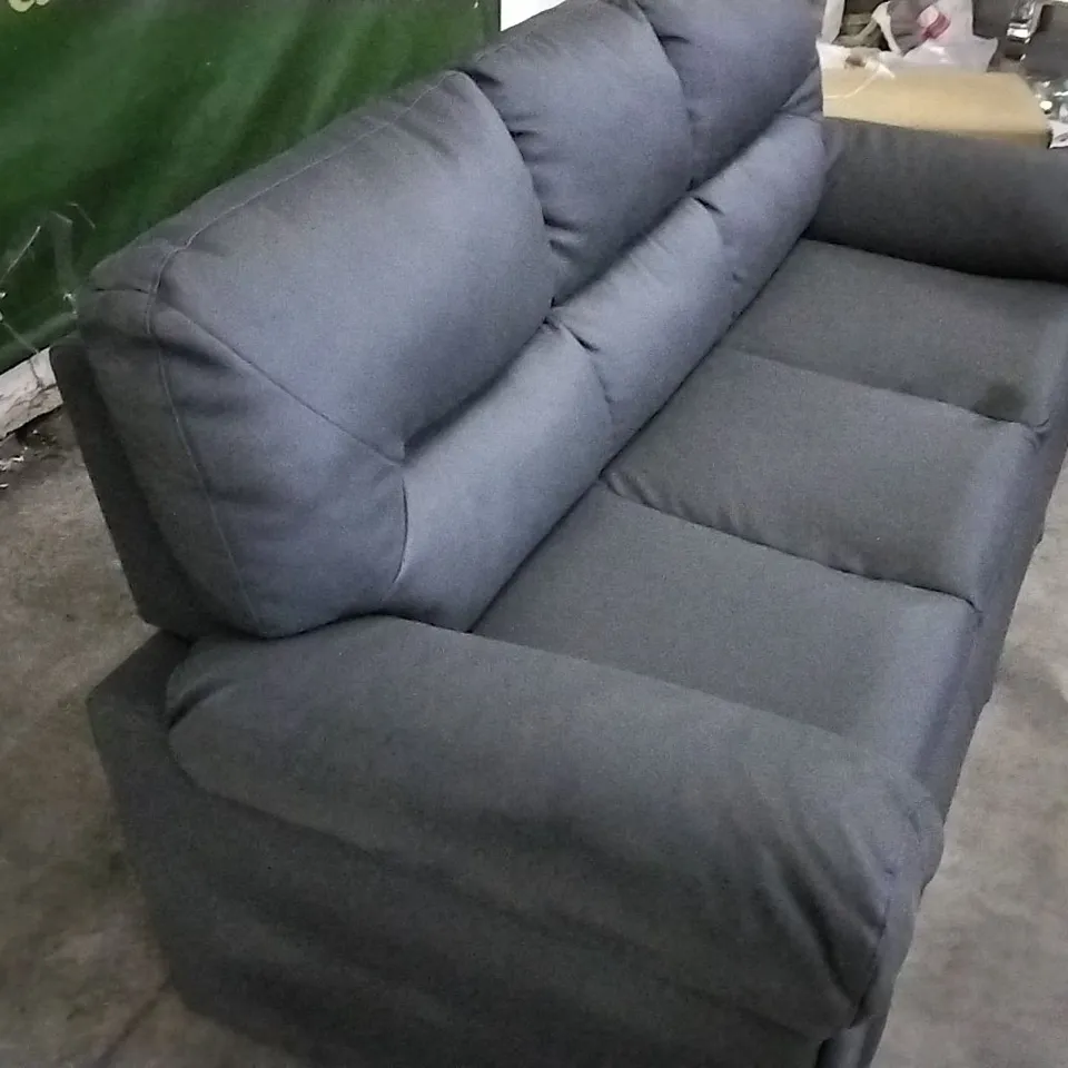 DESIGNER DARK GREY FAUX LEATHER 3 SEATER SOFA