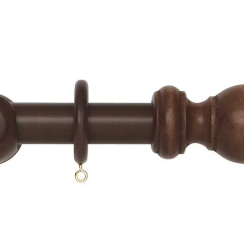 BRAND NEW BOXED WOODLINE 28mm POLE SET DARK OAK 360cm // SKU: 10100R/360/DO