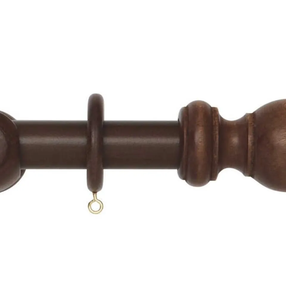 BRAND NEW BOXED WOODLINE 28mm POLE SET DARK OAK 360cm // SKU: 10100R/360/DO