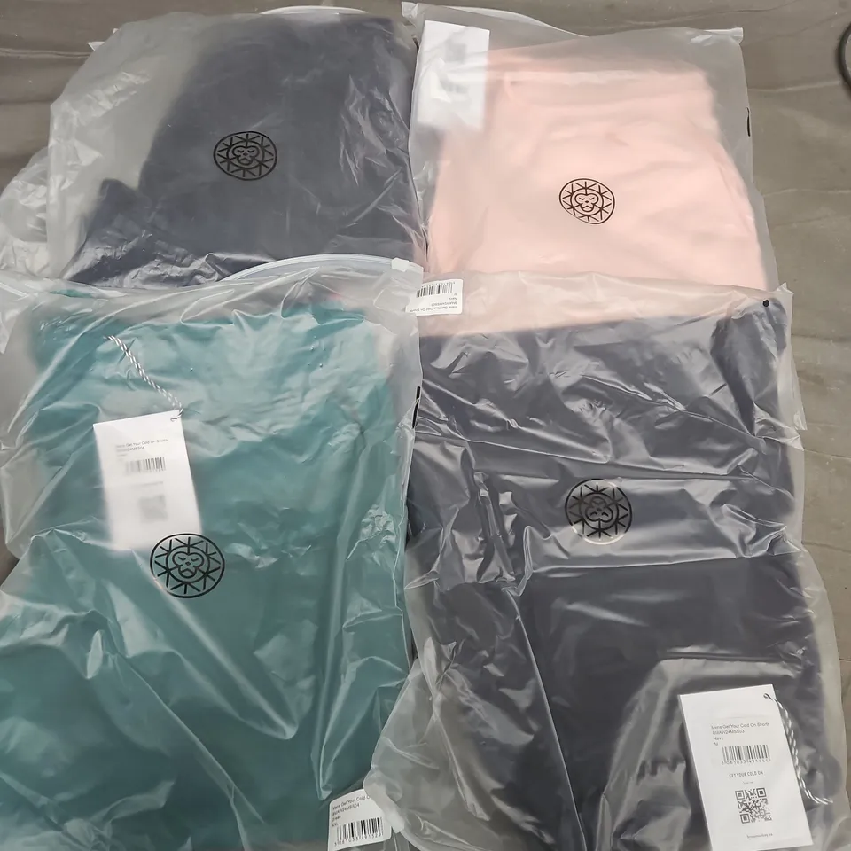 APPROXIMATELY 20 ASSORTED BAGGED CLOTHING ITEMS IN VARIOUS SIZES, STYLES & COLOURS TO INCLUDE MENS GET YOUR COLD ON SHORTS, UNISEX BRASS MONKEY JOGGERS, ETC