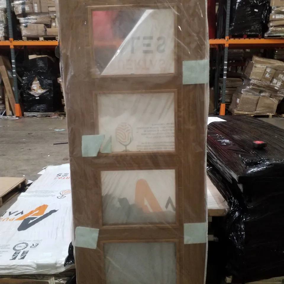 OAK VANCOUVER 4 CLEAR GLAZED PANEL INTERNAL DOOR 1981×763×35MM