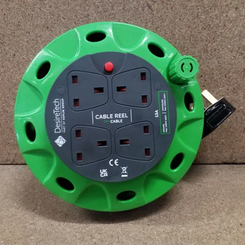 BOXED DESIRE TECH 4 SOCKET CABLE REEL 5M