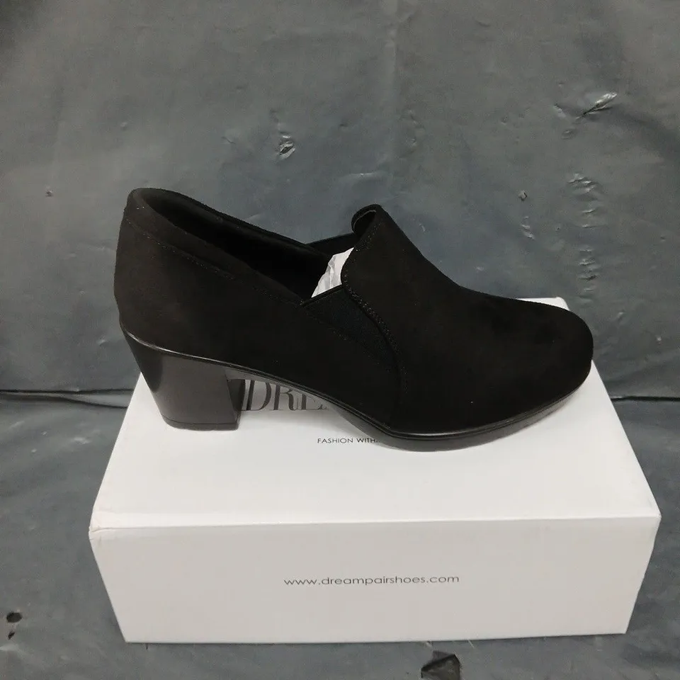 BOXED PAIR OF DREAM PARIS WEDGE HEEL BOOTS - 5.5