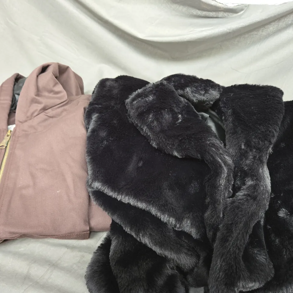 APPROXIMATELY 6 ASSORTED JACKETS AND COATS TO INCLUDE RIVER ISLAND, ASOS, DENIM & CO, NEW LOOK 