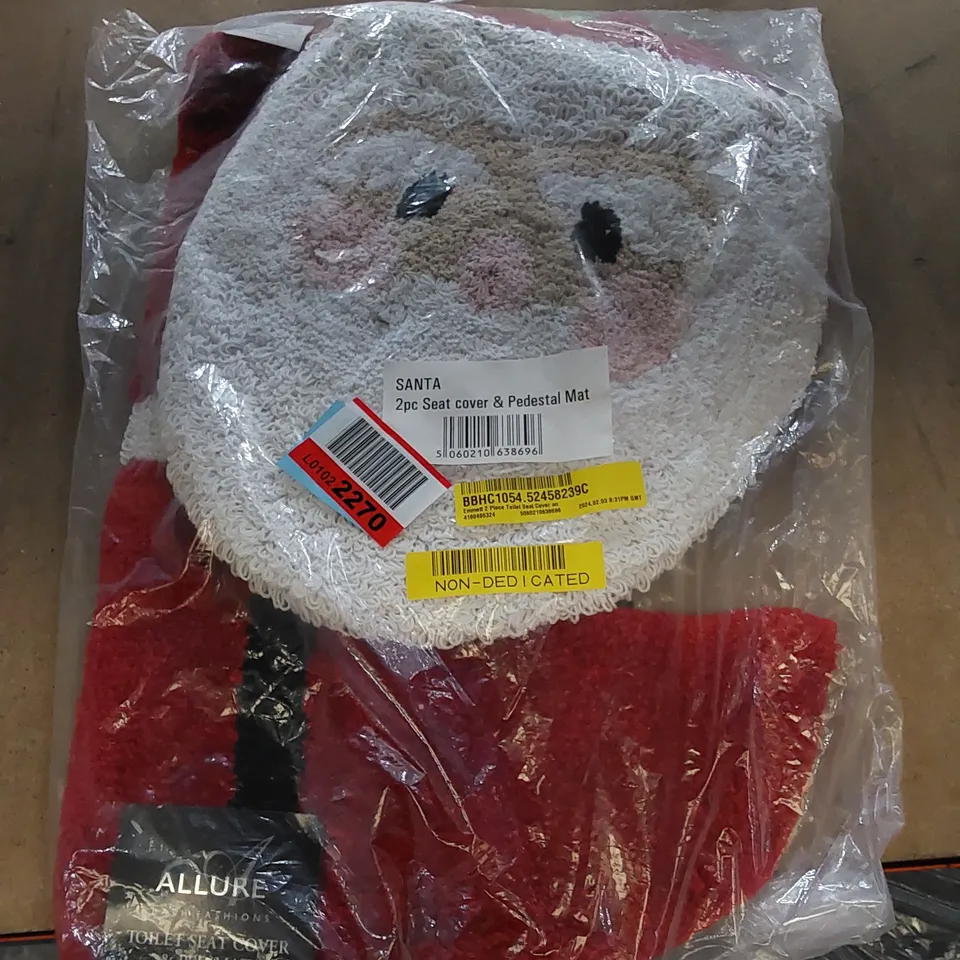 BAGGED EMMETT 2 PIECE TOILET SEAT COVER & PEDESTAL MAT 