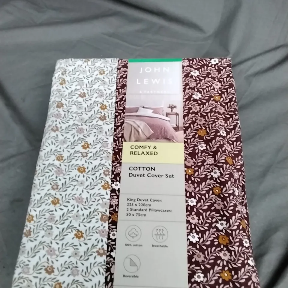 JOHN LEWIS COMFY & RELAXED COTTON DUVET COVER SET 