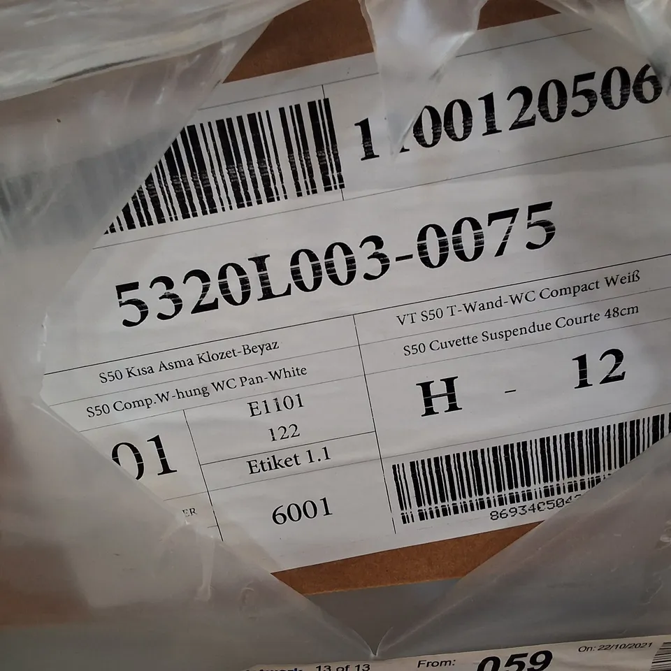 PALLET CONTAINING APPROXIMATELY 12 VITRA S50 WHITE WALL HUNG SHORT PROJECTION WC PANS - 360×480MM