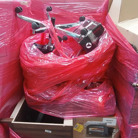 PALLET OF ASSORTED ITEMS INCLUDING: OFFICE CHAIR, PIZZA OVEN, VACUUM CLEANER ECT