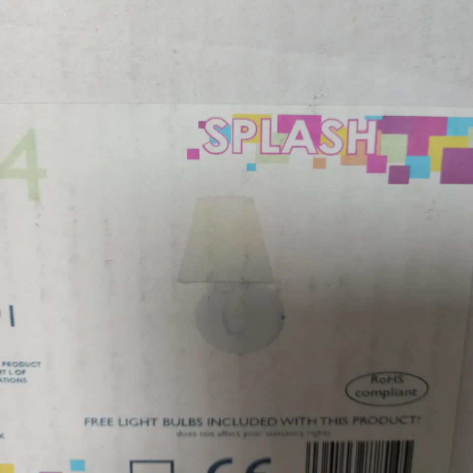 BOXED TP24 RILEY SINGLE WALL LIGHT IN WHITE WITH BROWN SHADE 