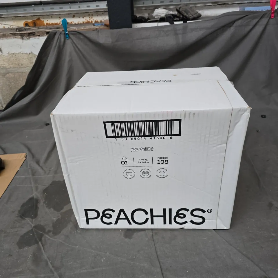 PEACHIES BABY NAPPIES SIZE 01, 8–14 LBS – BOX OF 198