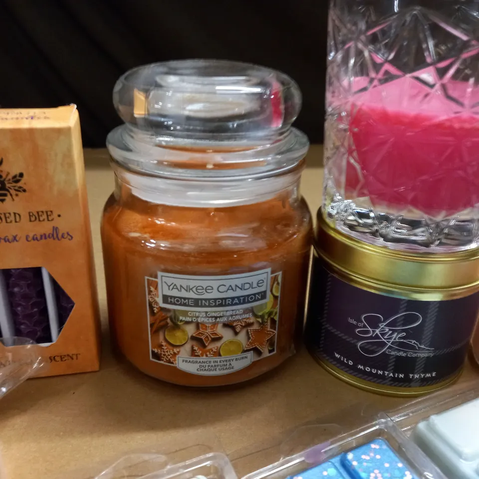 LOT OF 12 ASSORTED FRAGRANCED CANDLES AND WAX MELTS