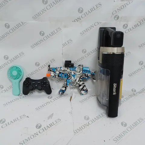 BOX OF APPROX 10 ASSORTED ITEMS TO INCLUDE - SHARK CORDLESS VACUUM - PORTABLE FAN - WIRELESS CONTROLLER CECHZC2U ECT